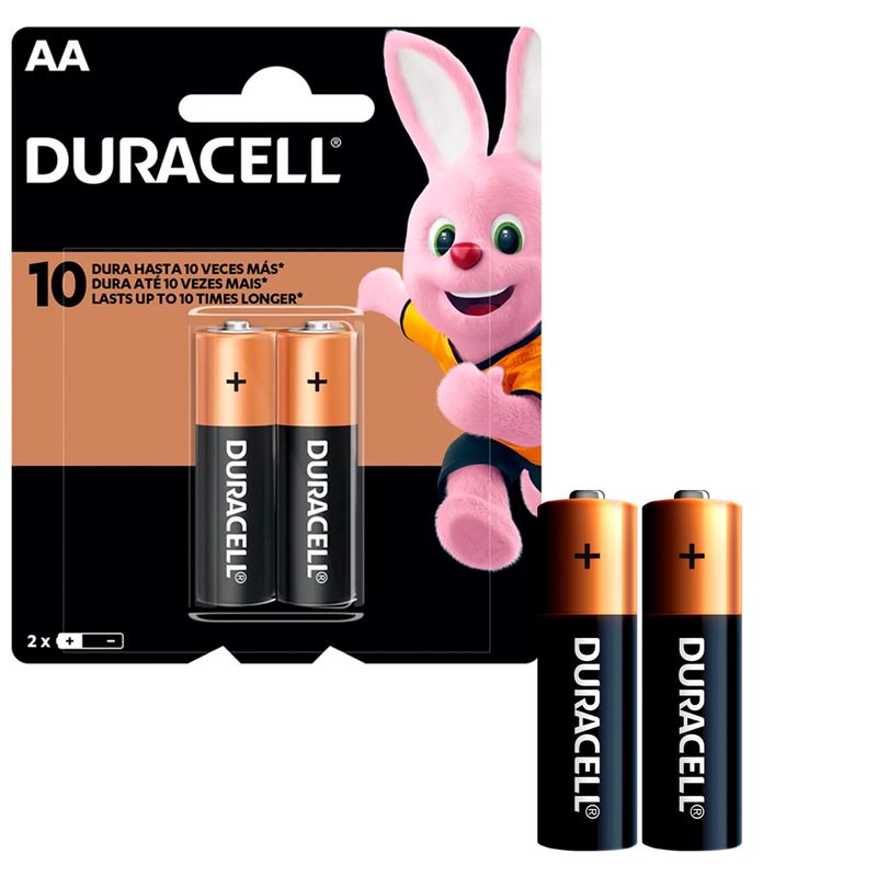 DURACELL - Pilas AA LR6 x2 1.5V Alcalina Duracell Dura Mas Mucho Mas