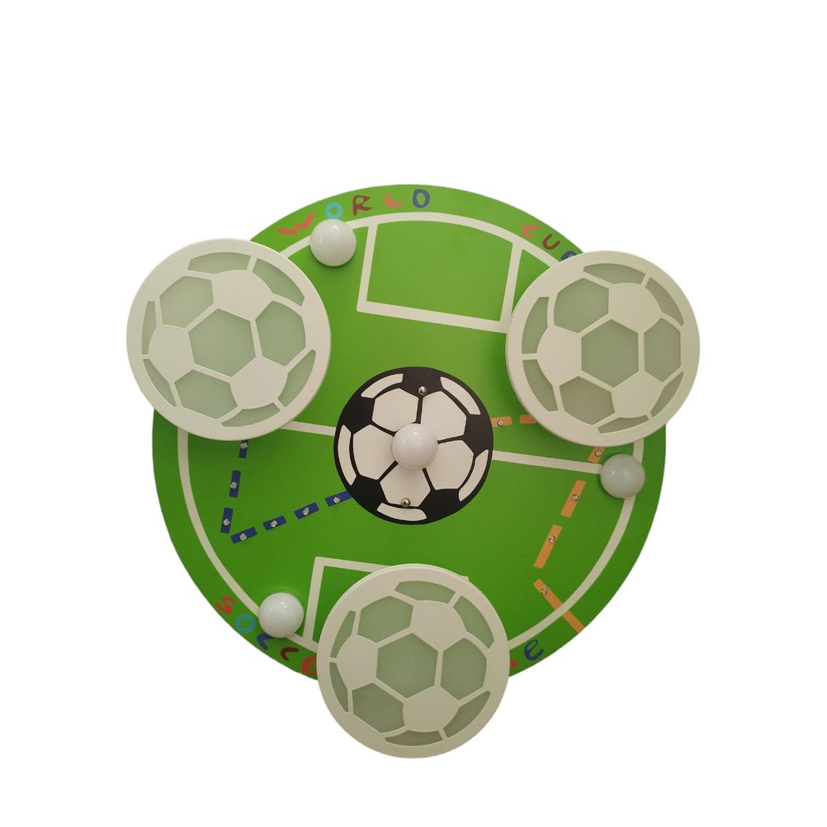 GENERICO - Lampara Led Techo Infantil Diseño Futbol 3 Formas De Luz