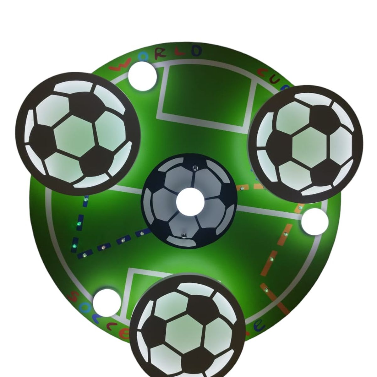 GENERICO - Lampara Led Techo Infantil Diseño Futbol 3 Formas De Luz