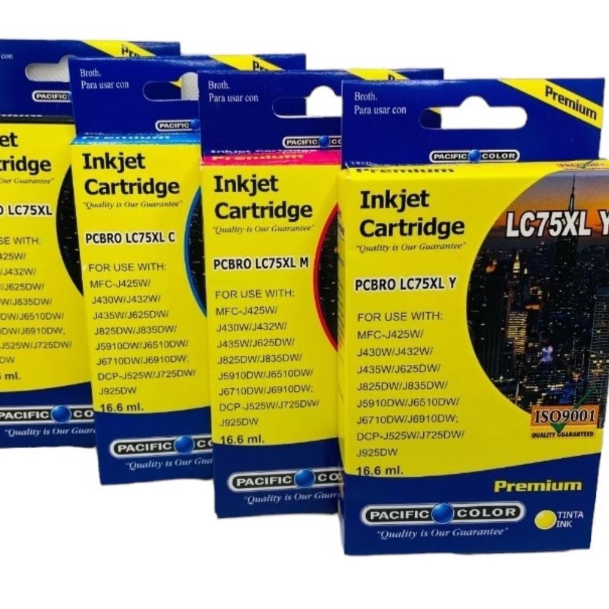 GENERICO - Pack 4 Cartuchos De Tinta Lc75 Alternativos  Bk C M Y para Brother