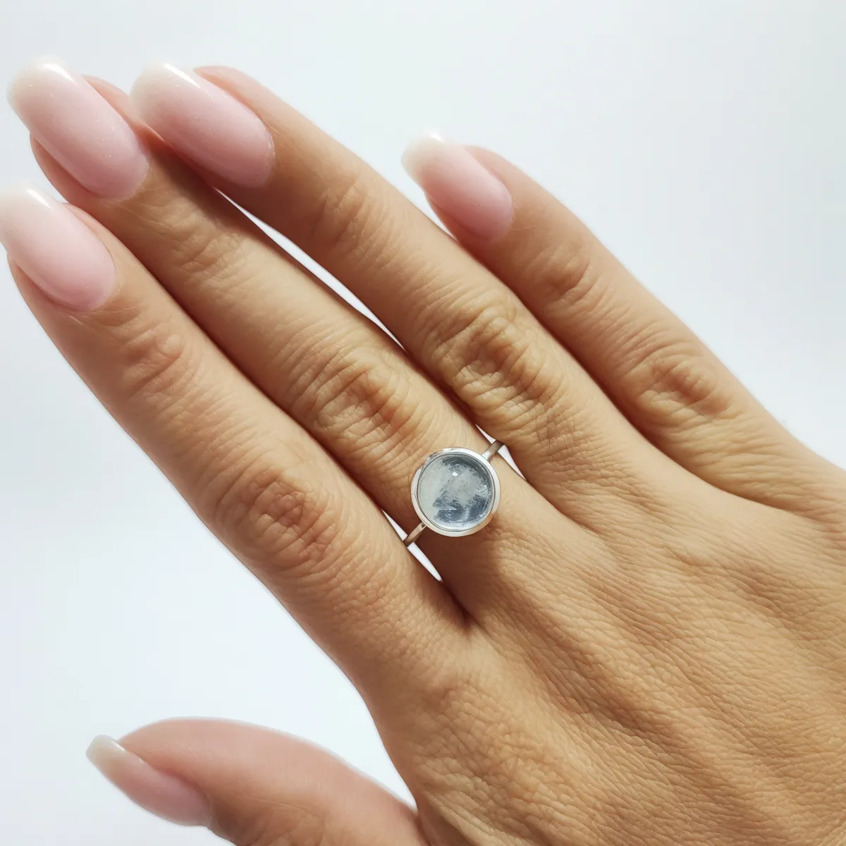 COGGIOLA - Anillo Shakti Piedra Luna Plata Fina 925
