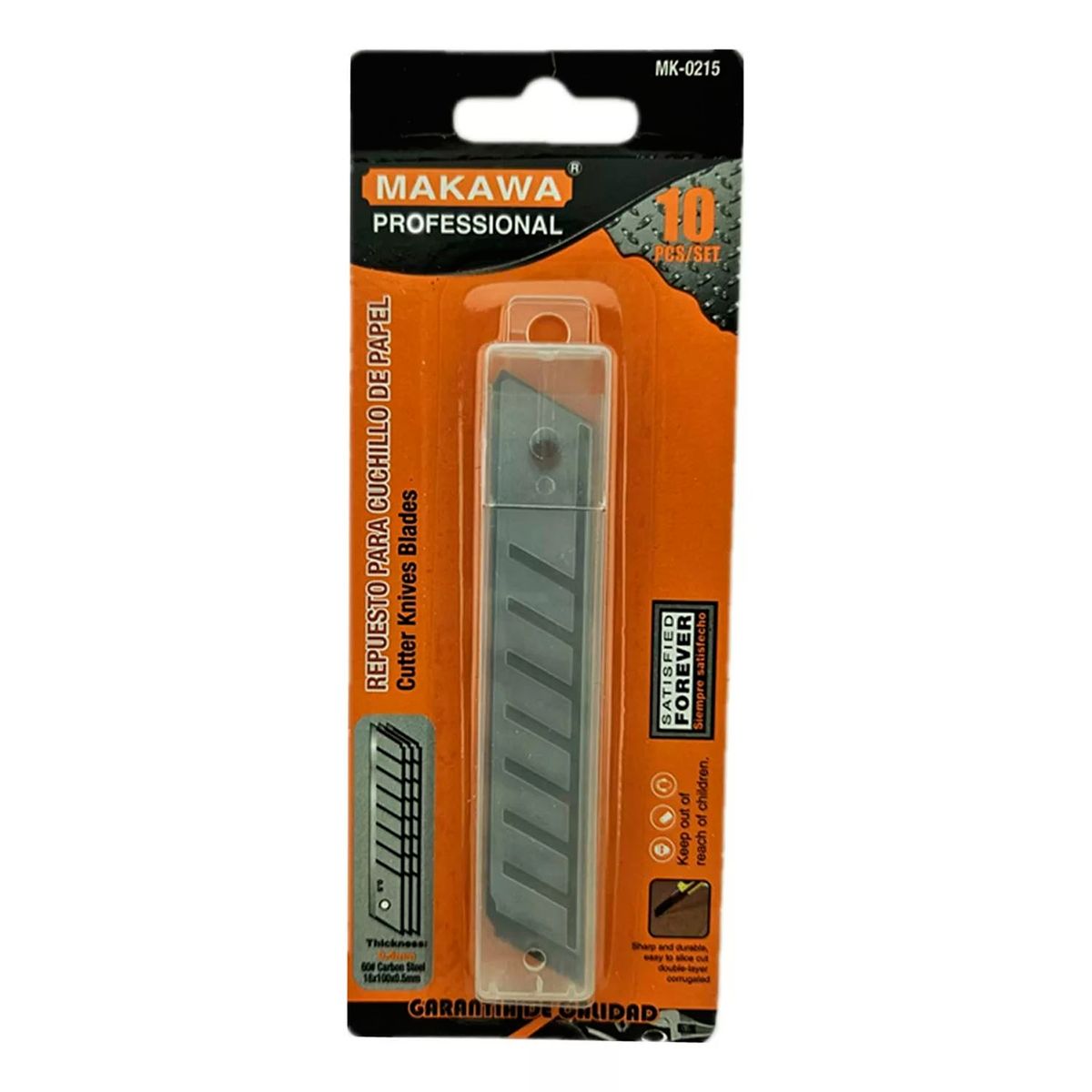 MAKAWA - 10x Repuesto Hoja Cuchillo Cartonero Corta Cartón 18mm Mk