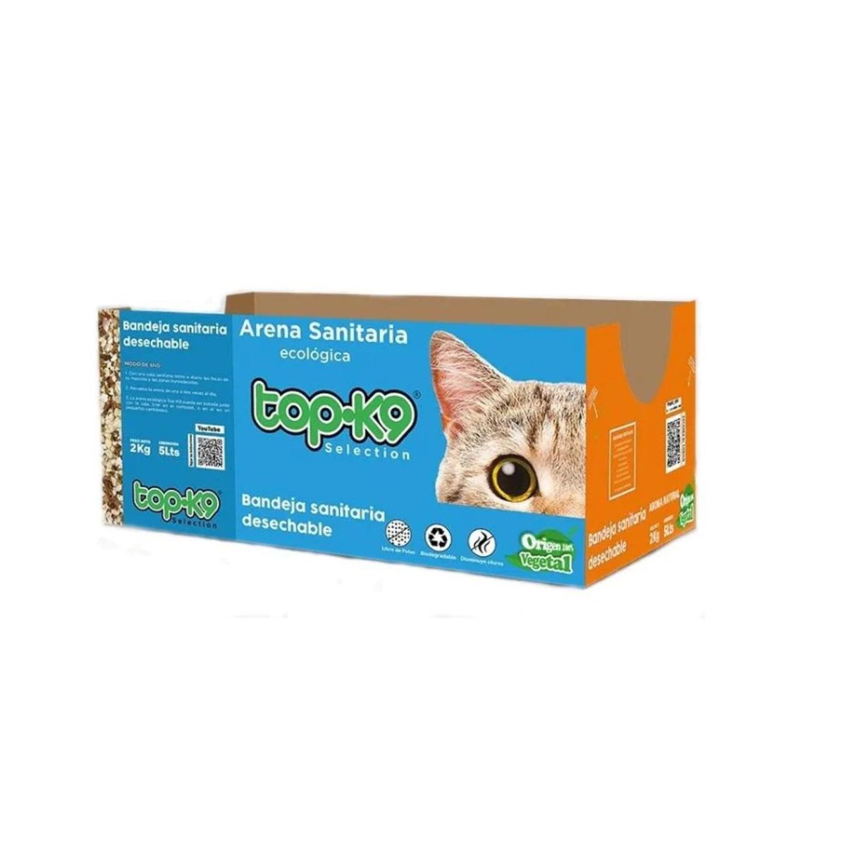 Arena Sanitaria Top K9 Ecológica 2kg Bandeja Desechable. - Azul - 2168-1, marca GENERICO - Foto 2