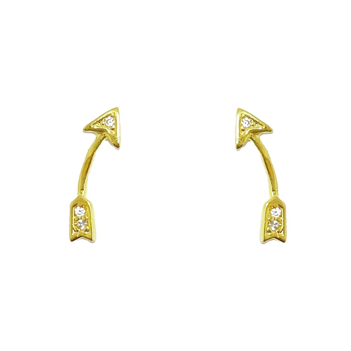 COGGIOLA - Aros Flecha Enchapado Oro 18K