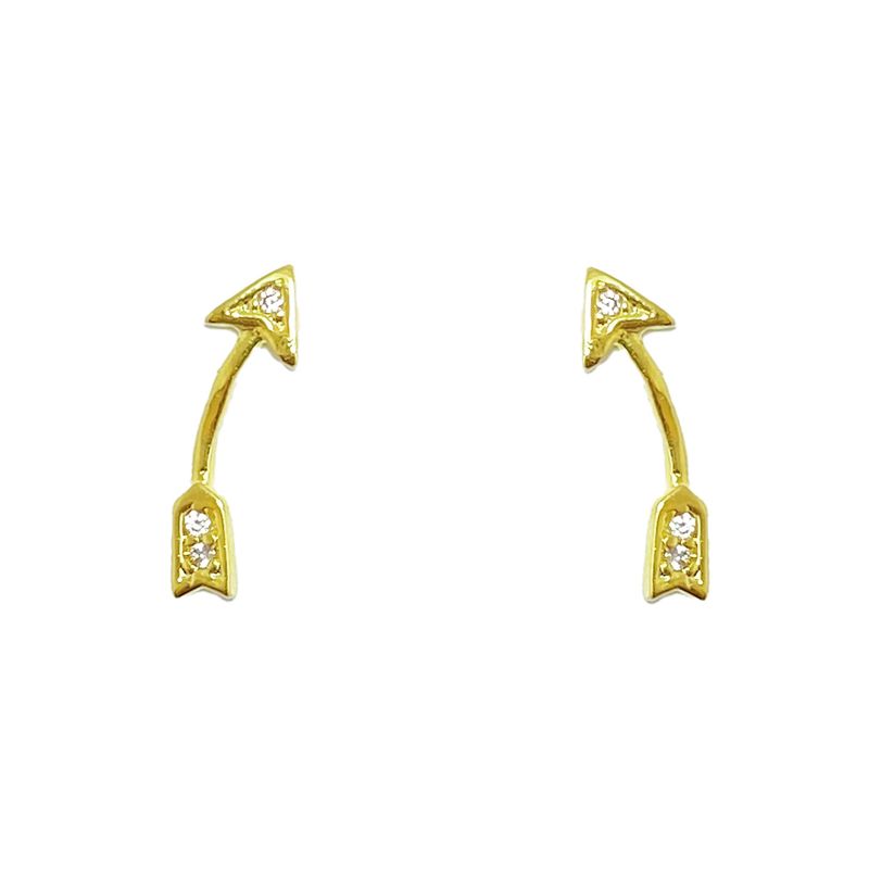 ANDREA COGGIOLA JOYAS - Aros Flecha Enchapado Oro 18K
