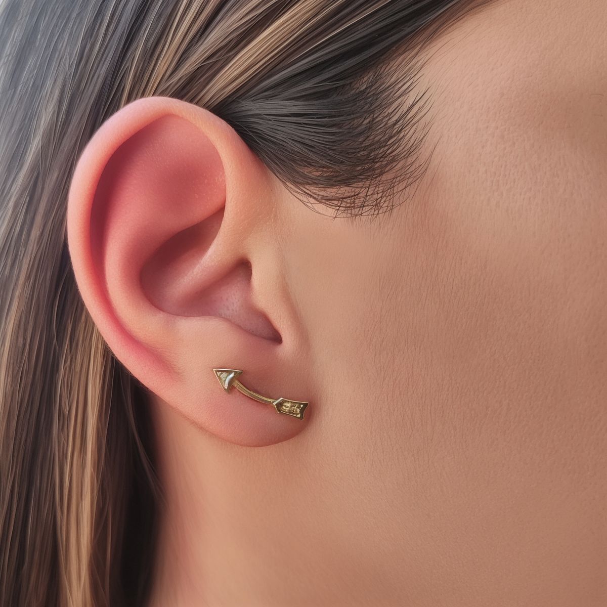 COGGIOLA - Aros Flecha Enchapado Oro 18K