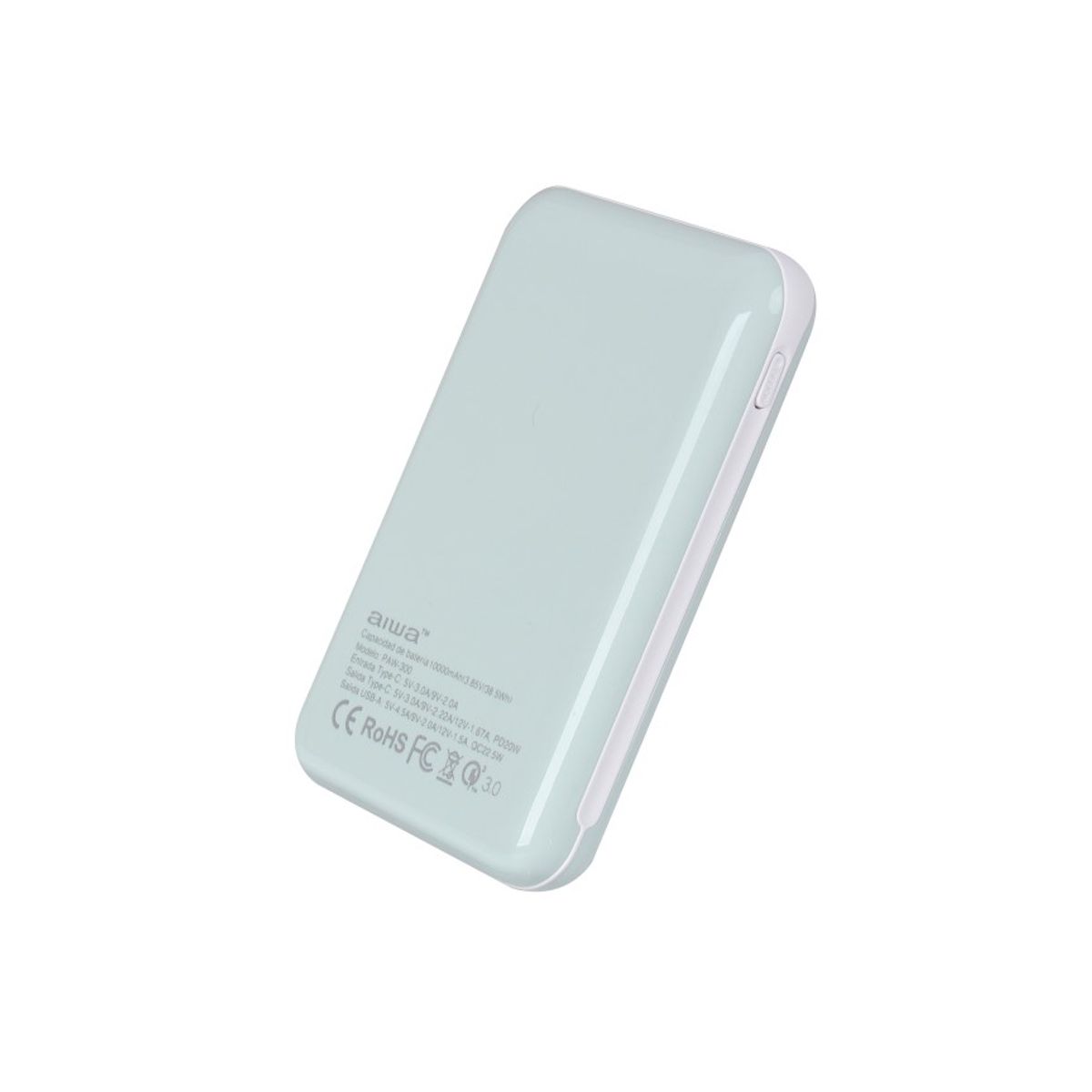 AIWA - Cargador Batería Externa Power Bank Celeste 10.000 Mah Aiwa Paw-300