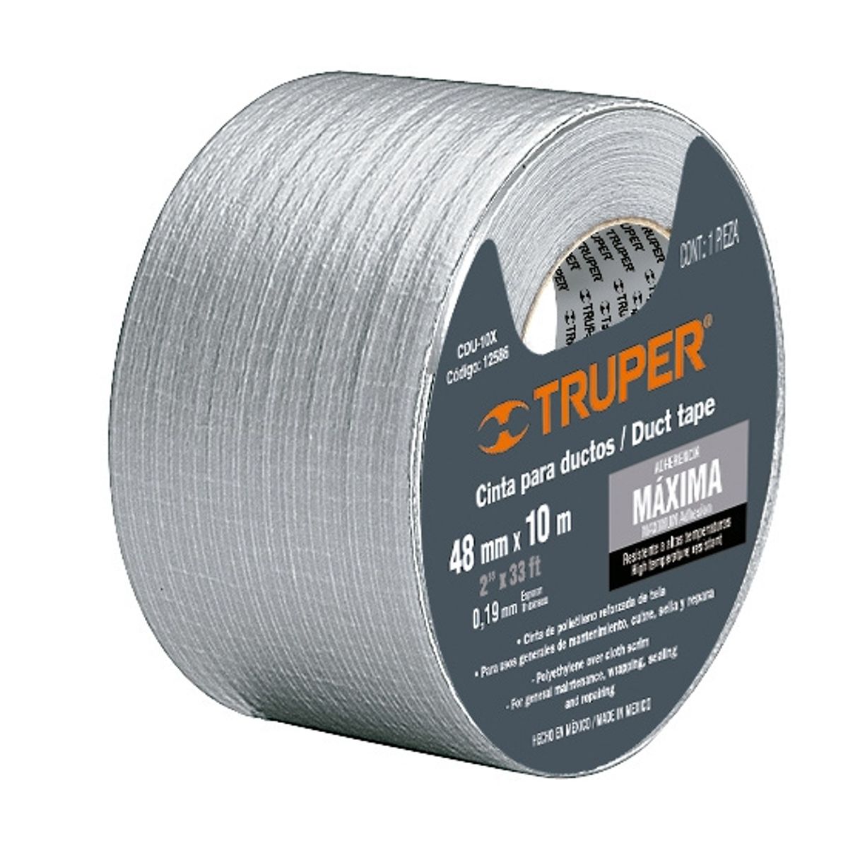 GENERICO - CINTA GRIS TELA MULTIUSO 10M TRUPER 12586TOOLCRAFT