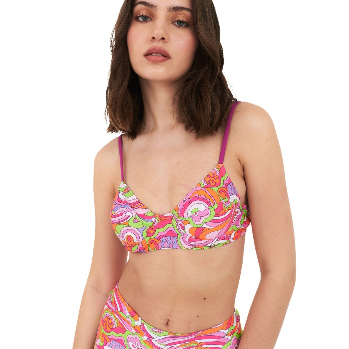 DAIKIRI BIKINIS - Daikiri Bikini Mujer Naranjo Estampado Horma Culote Protección UV 50+