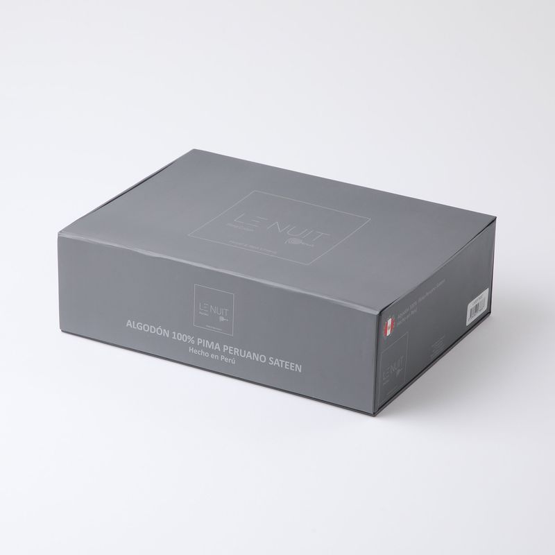 LE NUIT - Set Sábanas King 600 Hilos Algodón Pima Peruano Sateen Liso Blanco