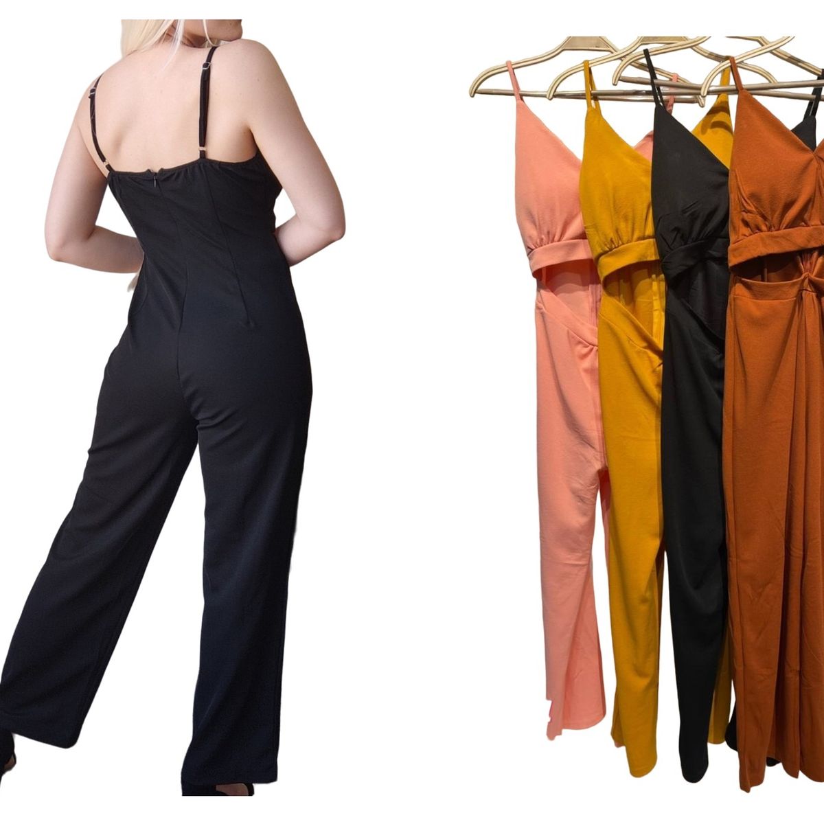 GARSIL - Enterito Casual Para Mujer Con Pierna Ancha - Tirante Y Escote