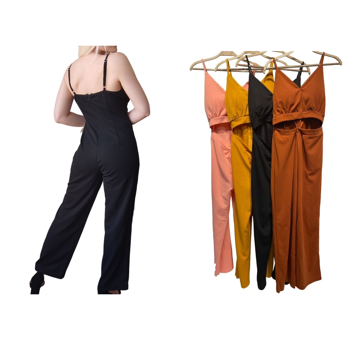 GARSIL - Enterito Casual Para Mujer Con Pierna Ancha - Tirante Y Escote