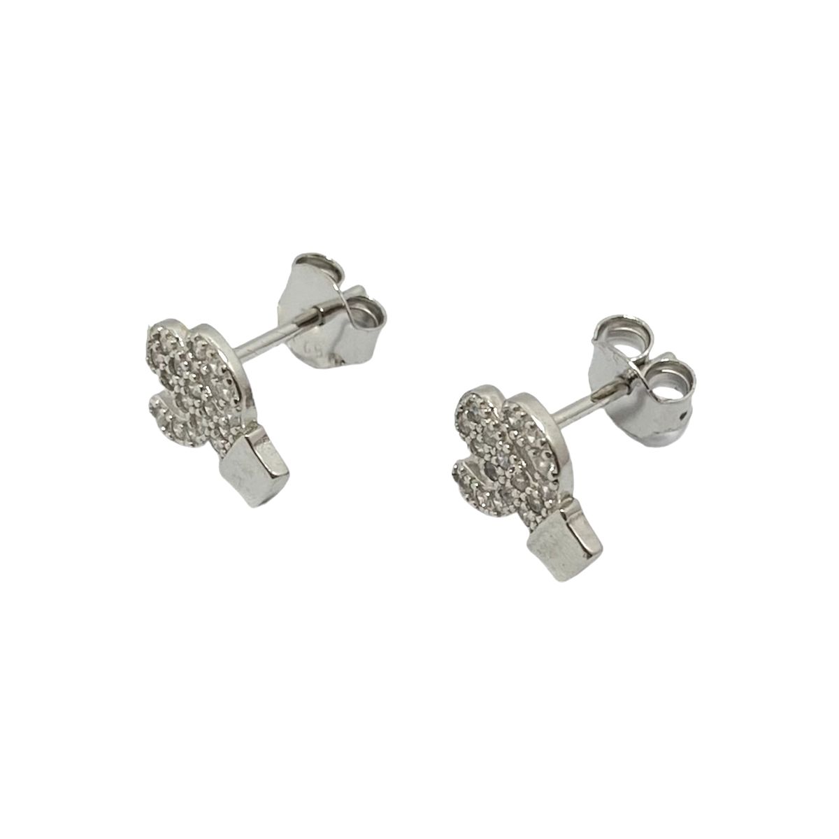 ANDREA COGGIOLA JOYAS - Aros Cactus Circón Plata Fina 925 Rodio