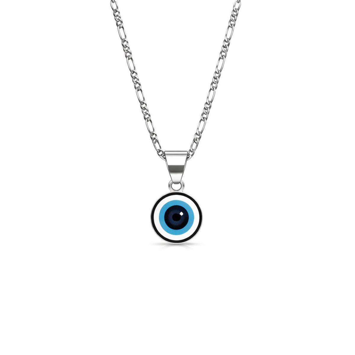 JOYAS MYTOKE - Colgante Ojo Turco y Cadena Plata Fina 925 Medalla Proteccio