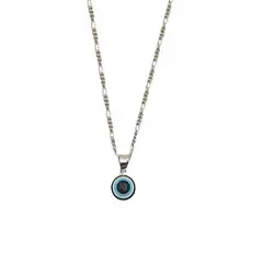 JOYAS MYTOKE - Colgante Ojo Turco y Cadena Plata Fina 925 Medalla Proteccio