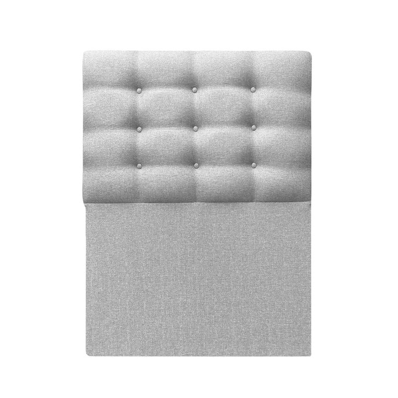 ESPACIO HOGAR - Respaldo de Cama Botone Premium 1,5 Plaza Lino Gris