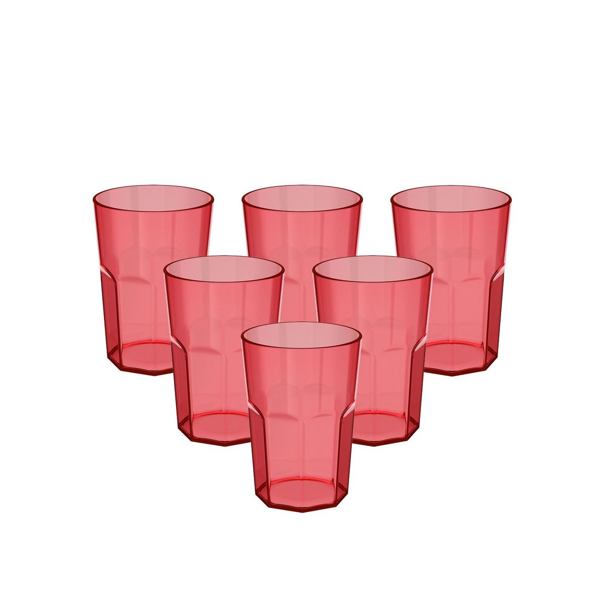 OU - Pack 6 Vasos 400 Ml Rojo OU