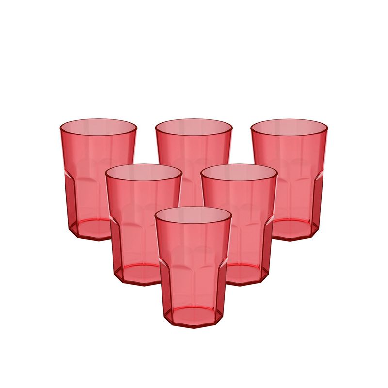 OU - Pack 6 Vasos 400 Ml Rojo OU