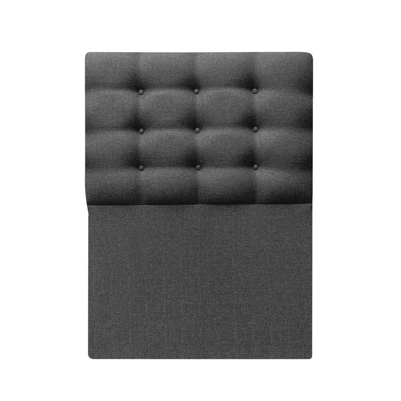 ESPACIO HOGAR - Respaldo de Cama Botone Premium 1,5 Plaza Lino Grafito
