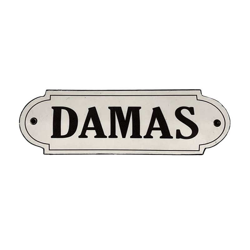 GENERICO - Cartel Chapa 8x22cm "DAMAS" - Fire Chile
