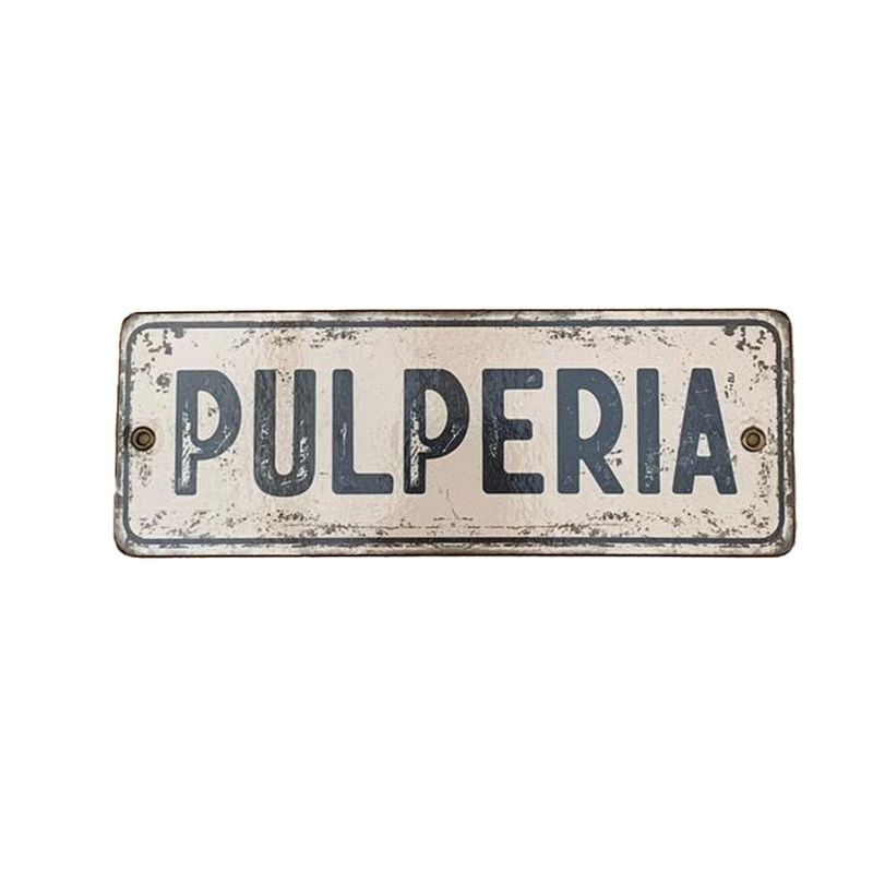 GENERICO - Cartel Chapa 8x22cm "PULPERIA" - Fire Chile