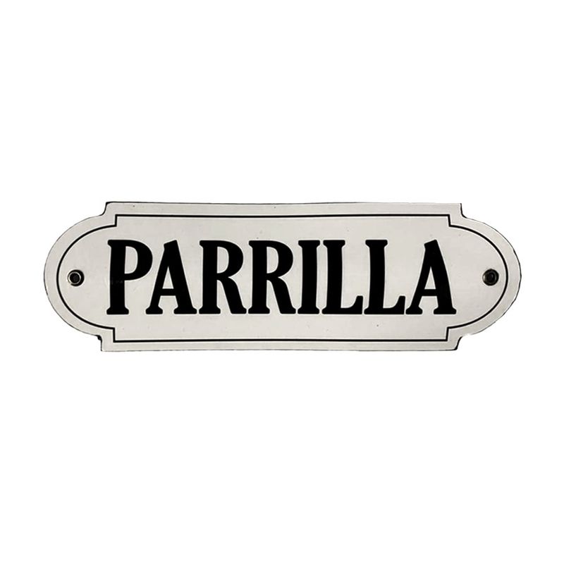 GENERICO - Cartel Chapa 8x22cm "PARRILLA" - Fire Chile