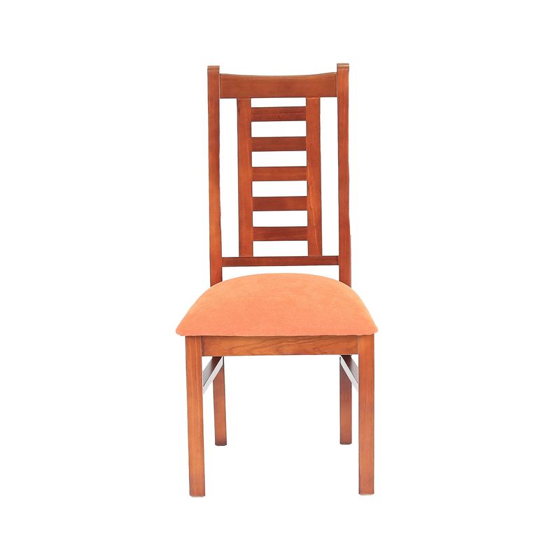MUEBLES AMERICA - Silla Nacional Comedor Color Raulí Tapiz Naranjo