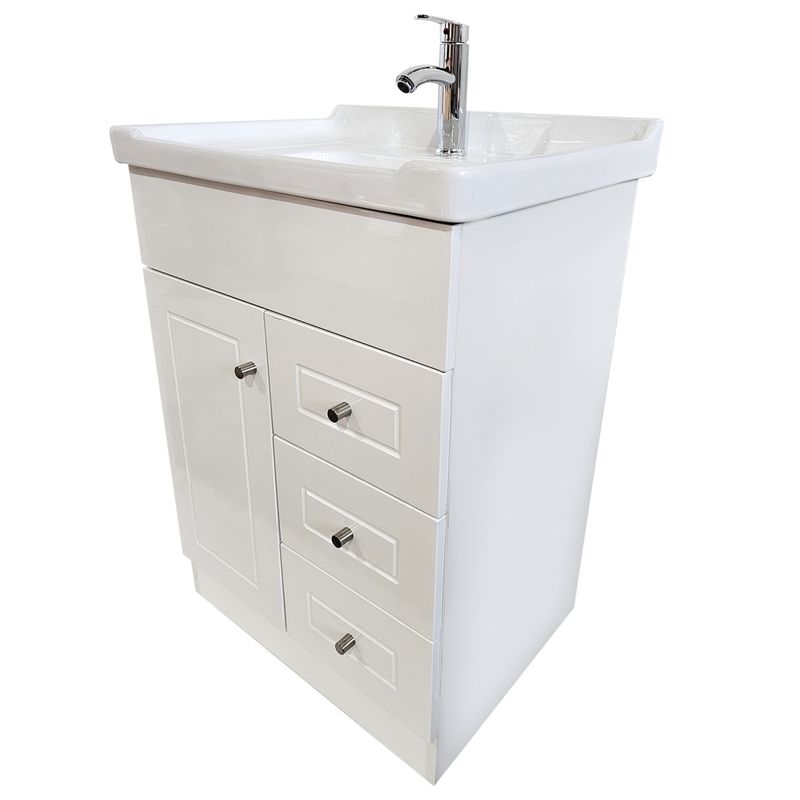 MODERN SPACE - Kit Mueble Vanitorio 60x47 Cm Termolaminado Blanco con Loza Borde