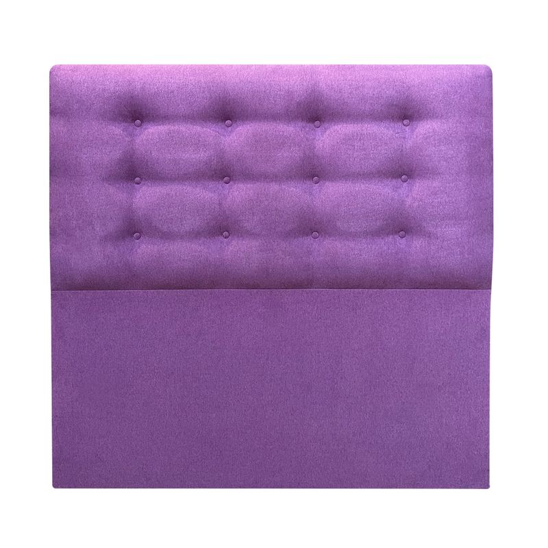 ESPACIO HOGAR - Respaldo de Cama Botone Premium 2 Plazas Lino Morado