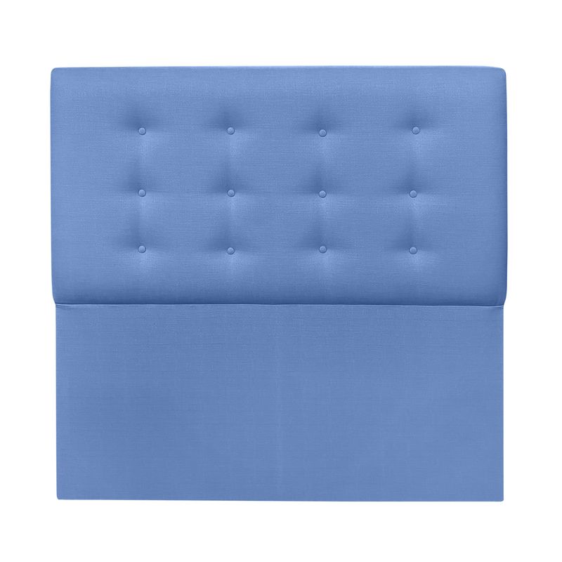 ESPACIO HOGAR - Respaldo de Cama Botone Premium 2 Plazas Lino Azul