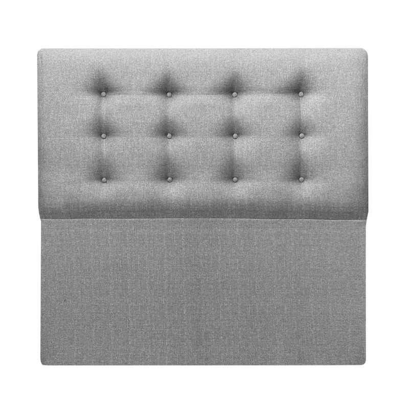 ESPACIO HOGAR - Respaldo de Cama Botone Premium 2 Plazas Lino Gris