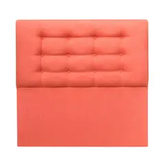 ESPACIO HOGAR - Respaldo de Cama Botone Premium 2 Plazas Lino Naranjo