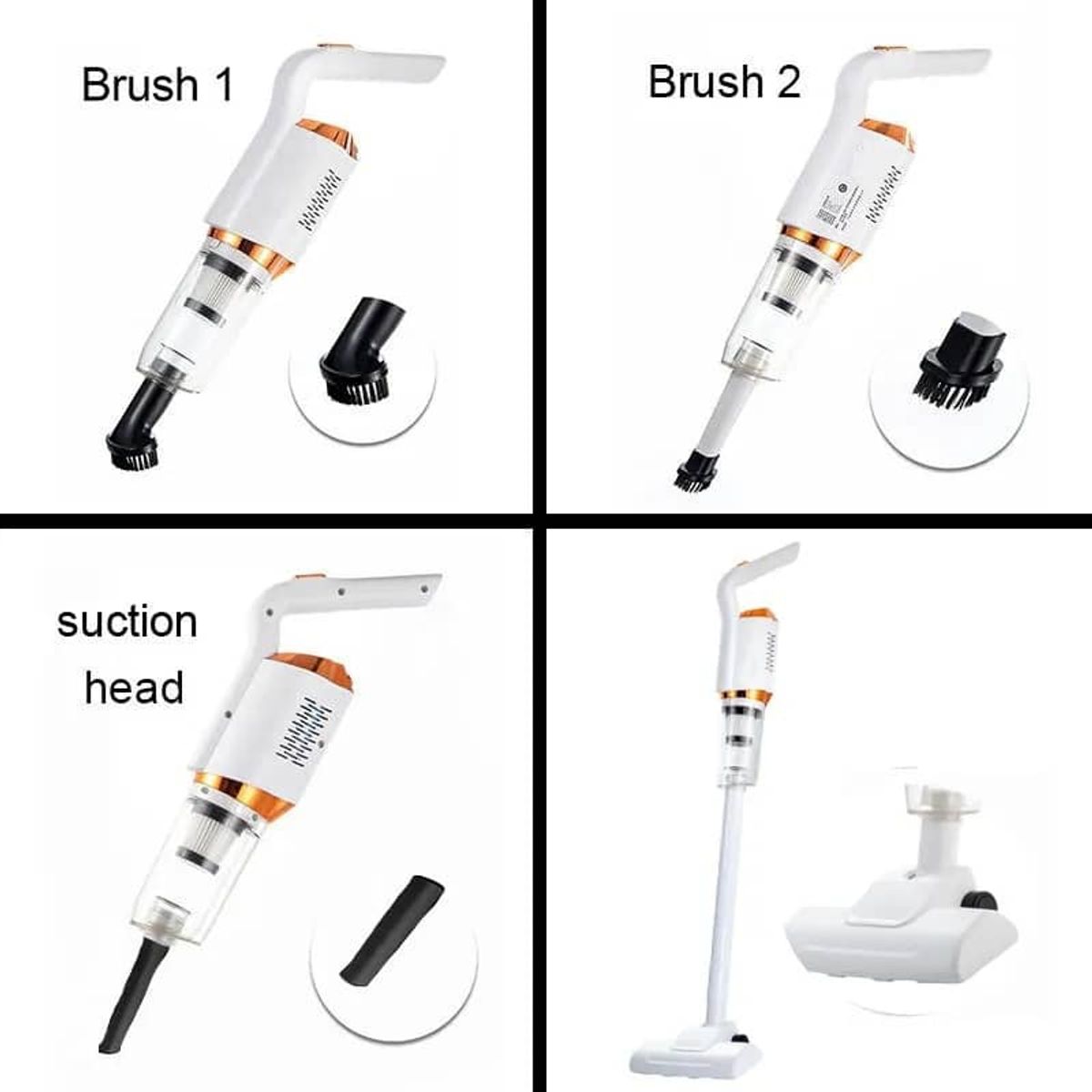 GENERICO - Aspiradora inalámbrica de mano recargable con 3 cabezales