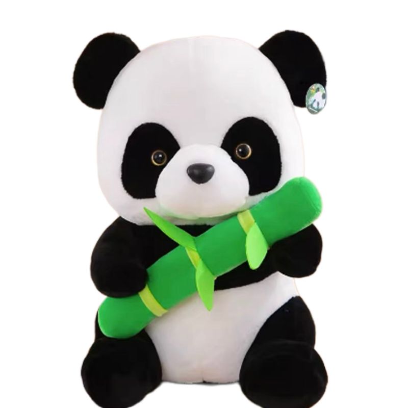 GENERICO - Peluche Panda Con Bamboo Kawaii 30 Cms