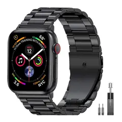 GENERICO - Correa Acero Para Apple Watch 46mm y 42mm más Ajustador