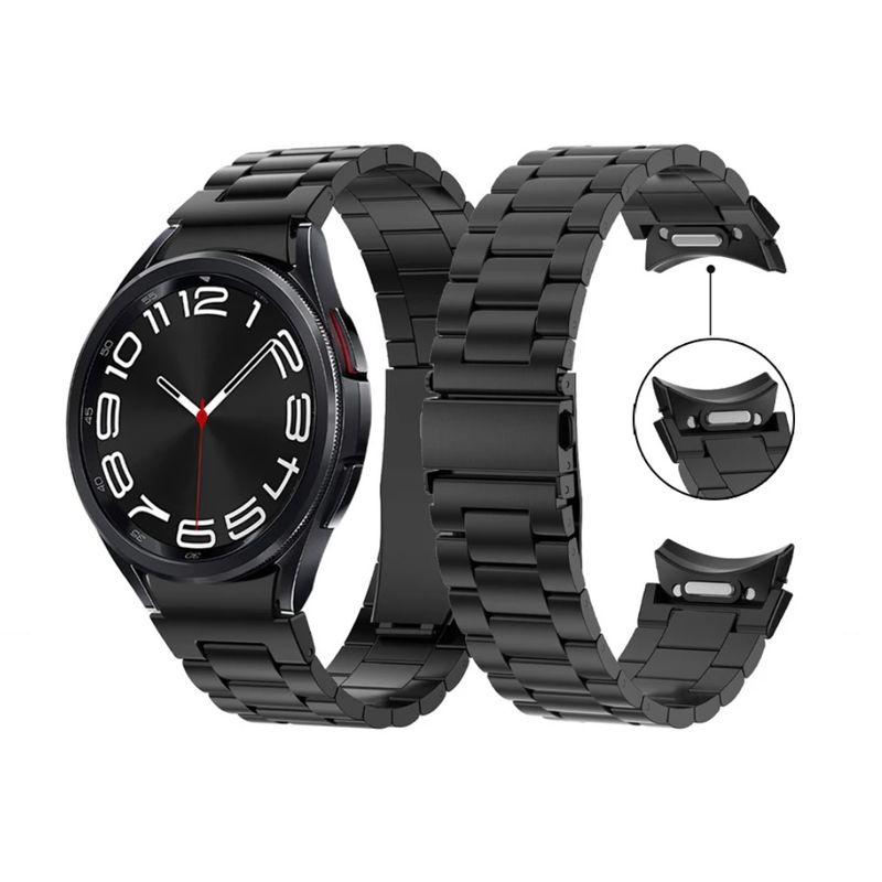 GENERICO - Correa Acero para Galaxy Watch 6 + Ajustador Negra