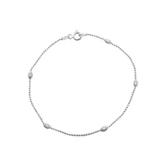 GENERICO - Pulsera De Plata Cadena Punto Con Ovalos