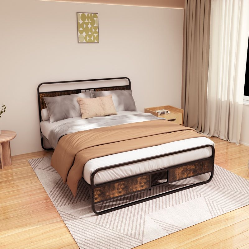 HALMAN - Base De Cama Con Respaldo 2 Plazas 150x200x30cm Color Negro