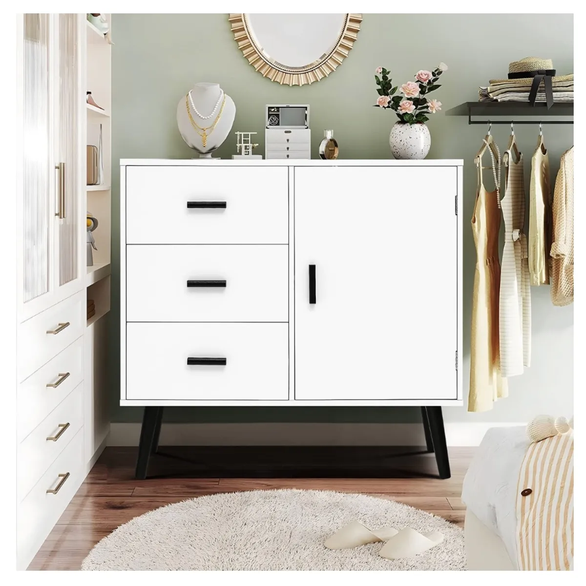 HOMER DESIGN - Comoda Velador Con Cajones Homer Design 80x30x78cm Americano…