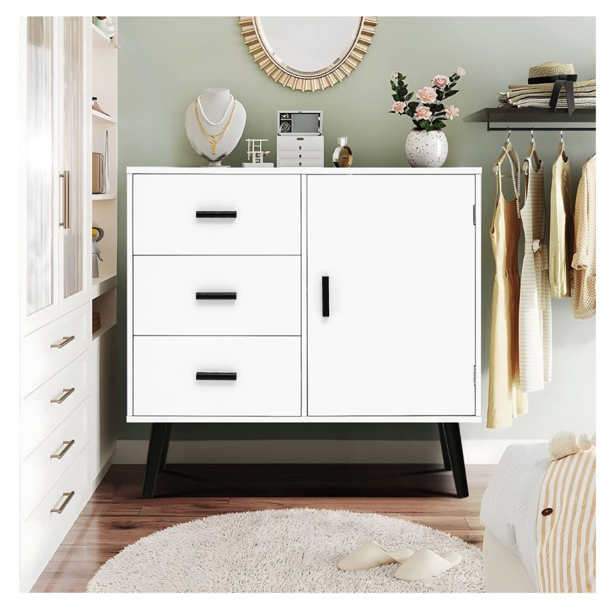 HOMER DESIGN - Comoda Velador Con Cajones Homer Design 80x30x78cm Americano…