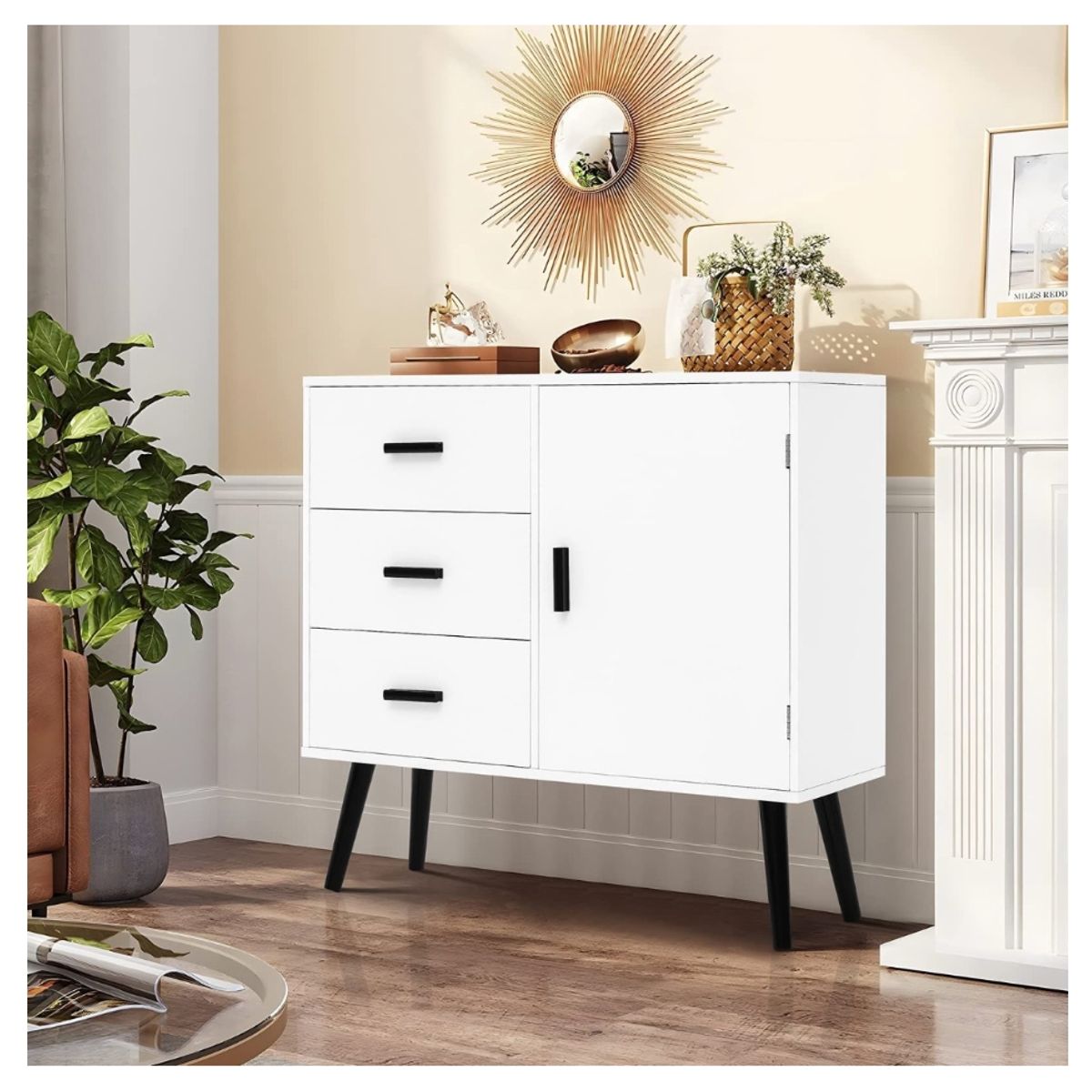 HOMER DESIGN - Comoda Velador Con Cajones Homer Design 80x30x78cm Americano…