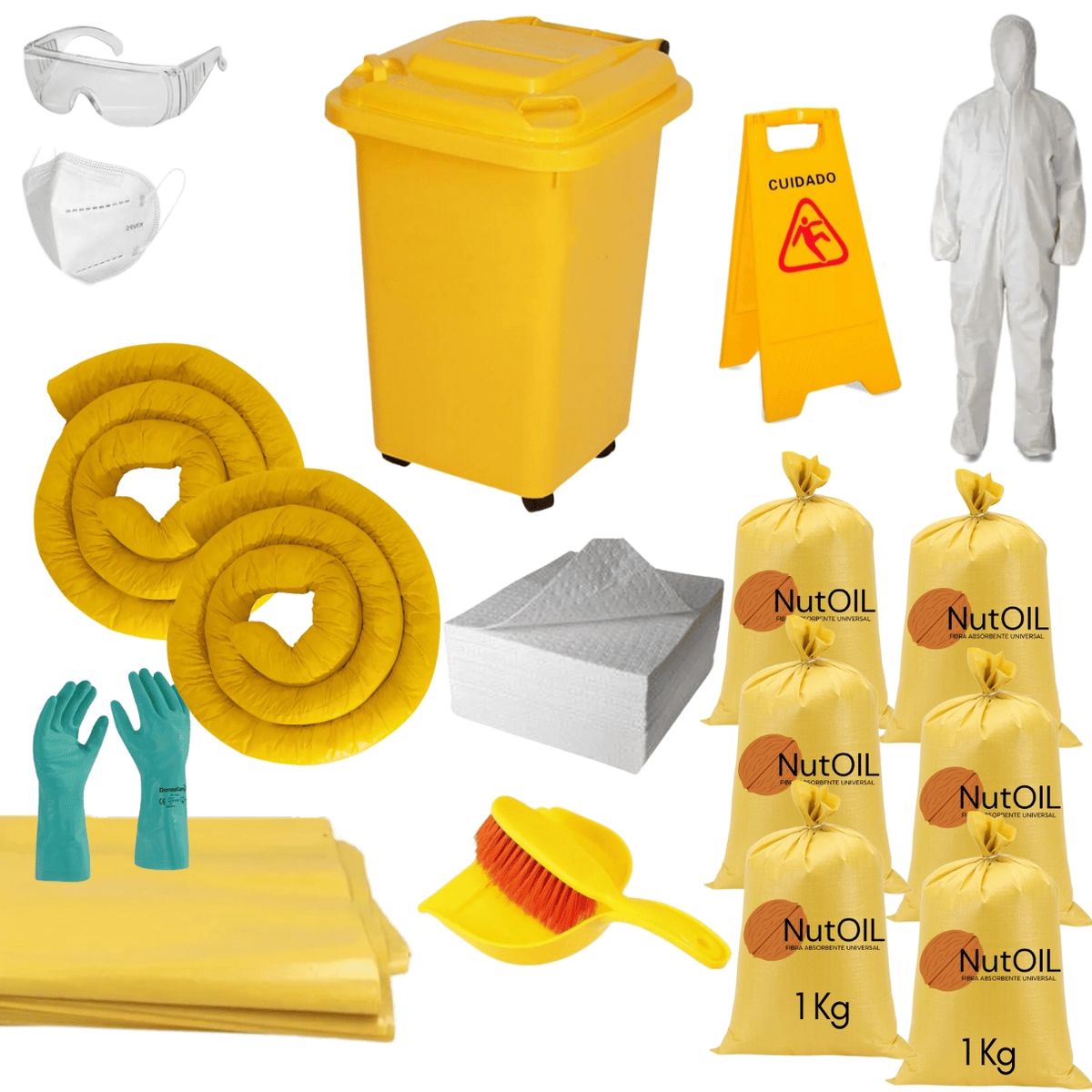 GENERICO - Kit Antiderrame universal aceites y combustible 50 Lts