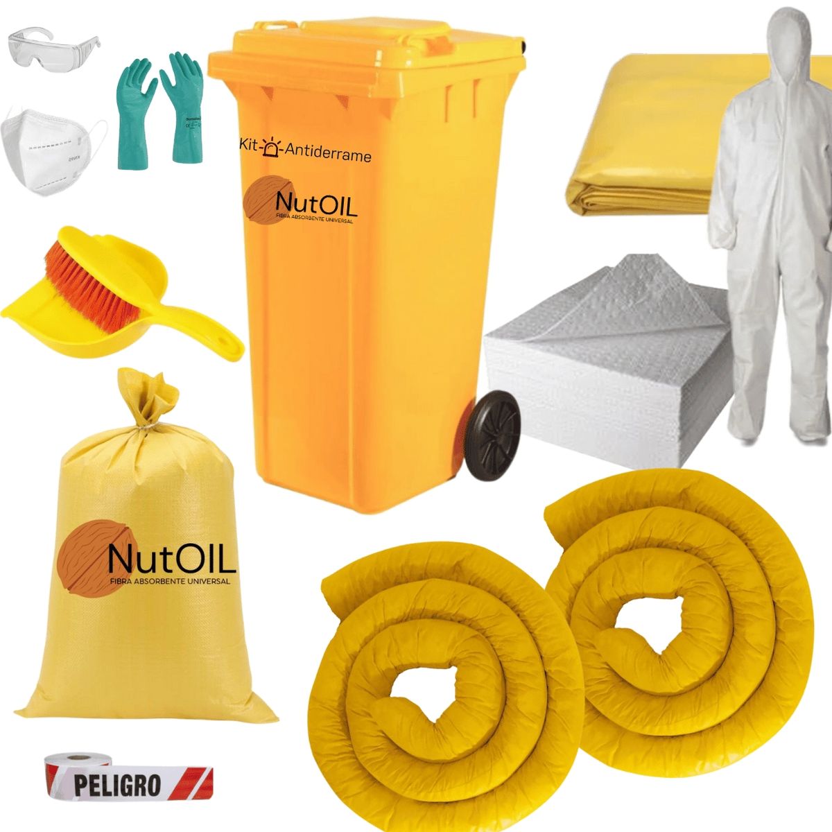 GENERICO - Kit Anti Derrame Hidrocarburos Y Aceites 120 Lts Control