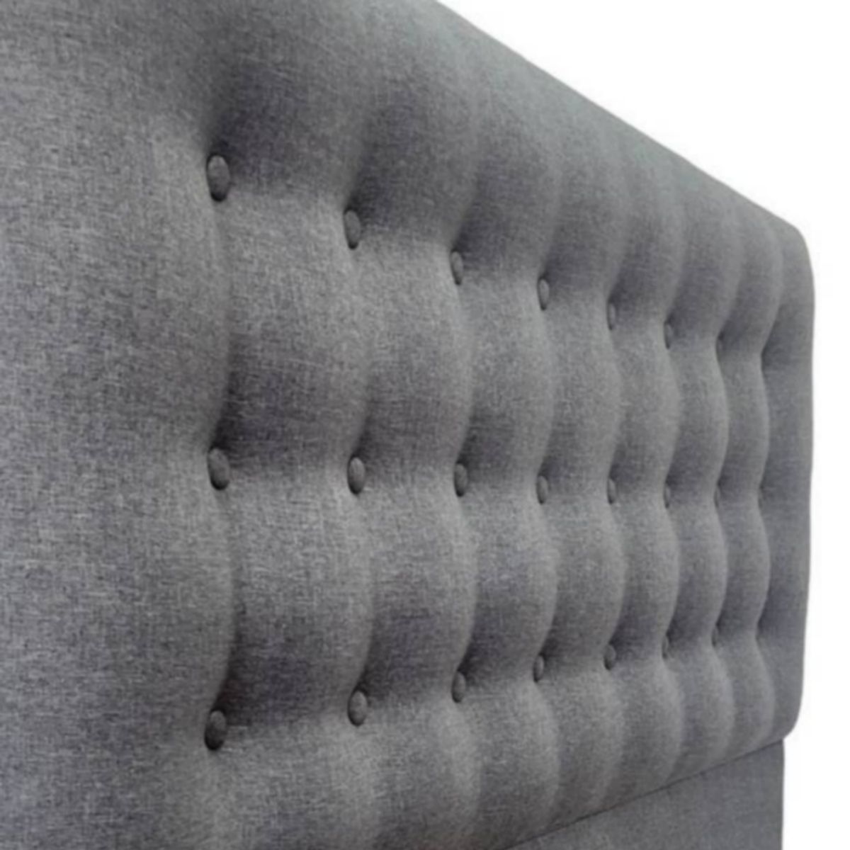 GENERICO - Respaldo Botone al piso LINO GRIS OSCURO 2 PLAZAS