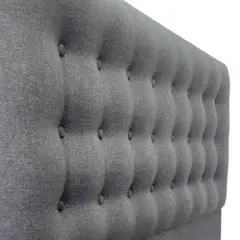 GENERICO - Respaldo Botone al piso LINO GRIS OSCURO 2 PLAZAS
