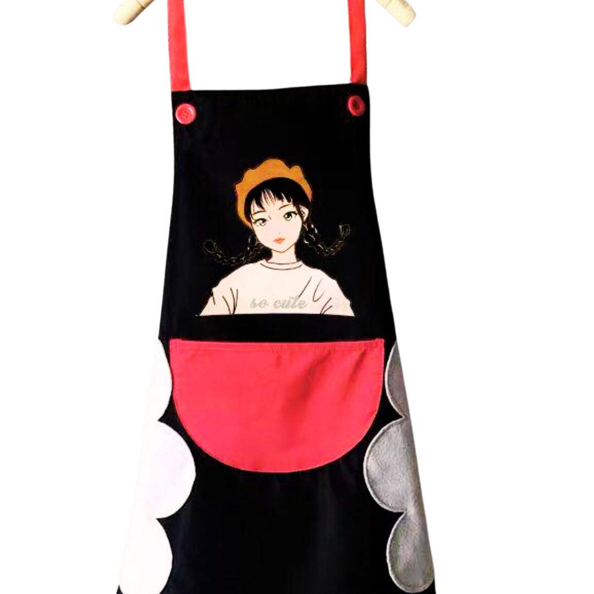 GENERICO - Delantal De Cocina Impermermeable Con Bolsillo Y Toallas