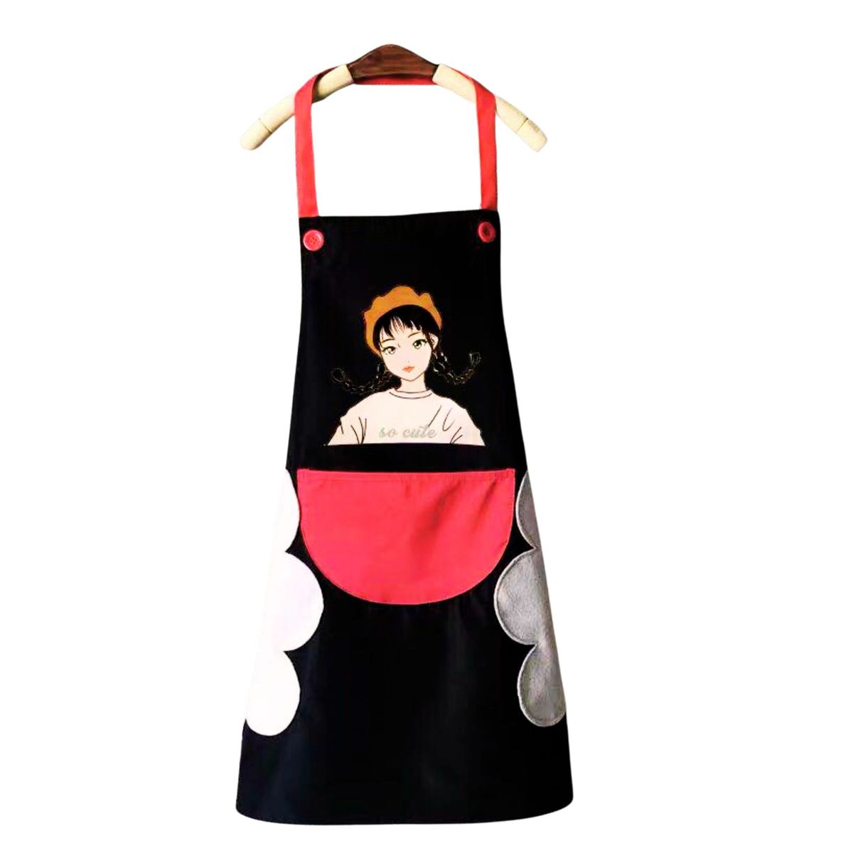 GENERICO - Delantal De Cocina Impermermeable Con Bolsillo Y Toallas