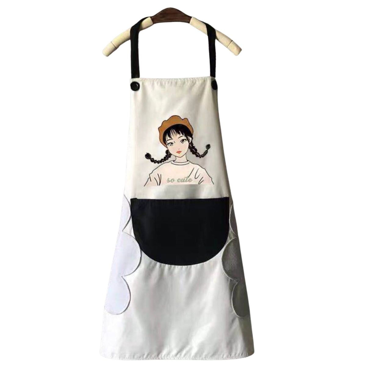 GENERICO - Delantal De Cocina Impermermeable Con Bolsillo Y Toallas