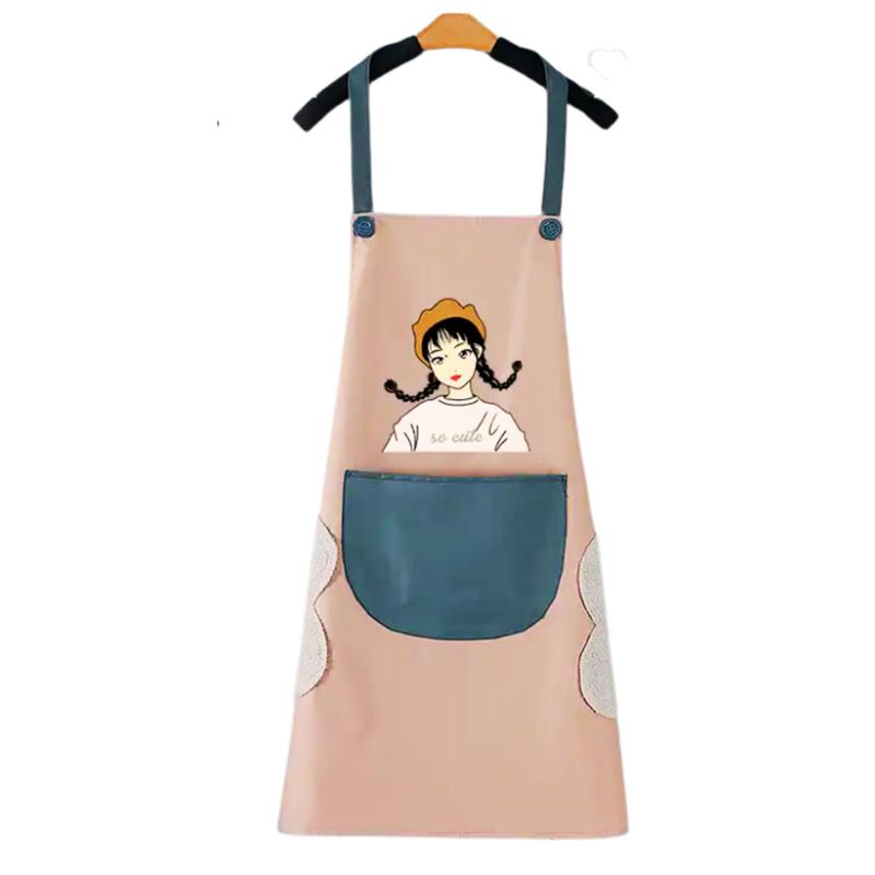 GENERICO - Delantal De Cocina Impermermeable Con Bolsillo Y Toallas