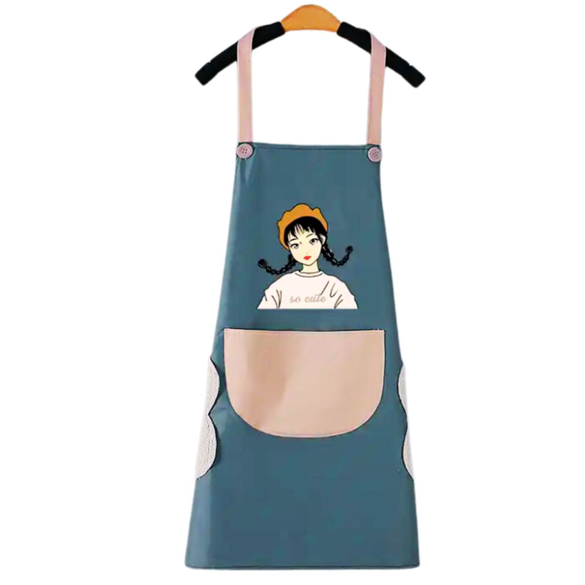 GENERICO - Delantal De Cocina Impermermeable Con Bolsillo Y Toallas